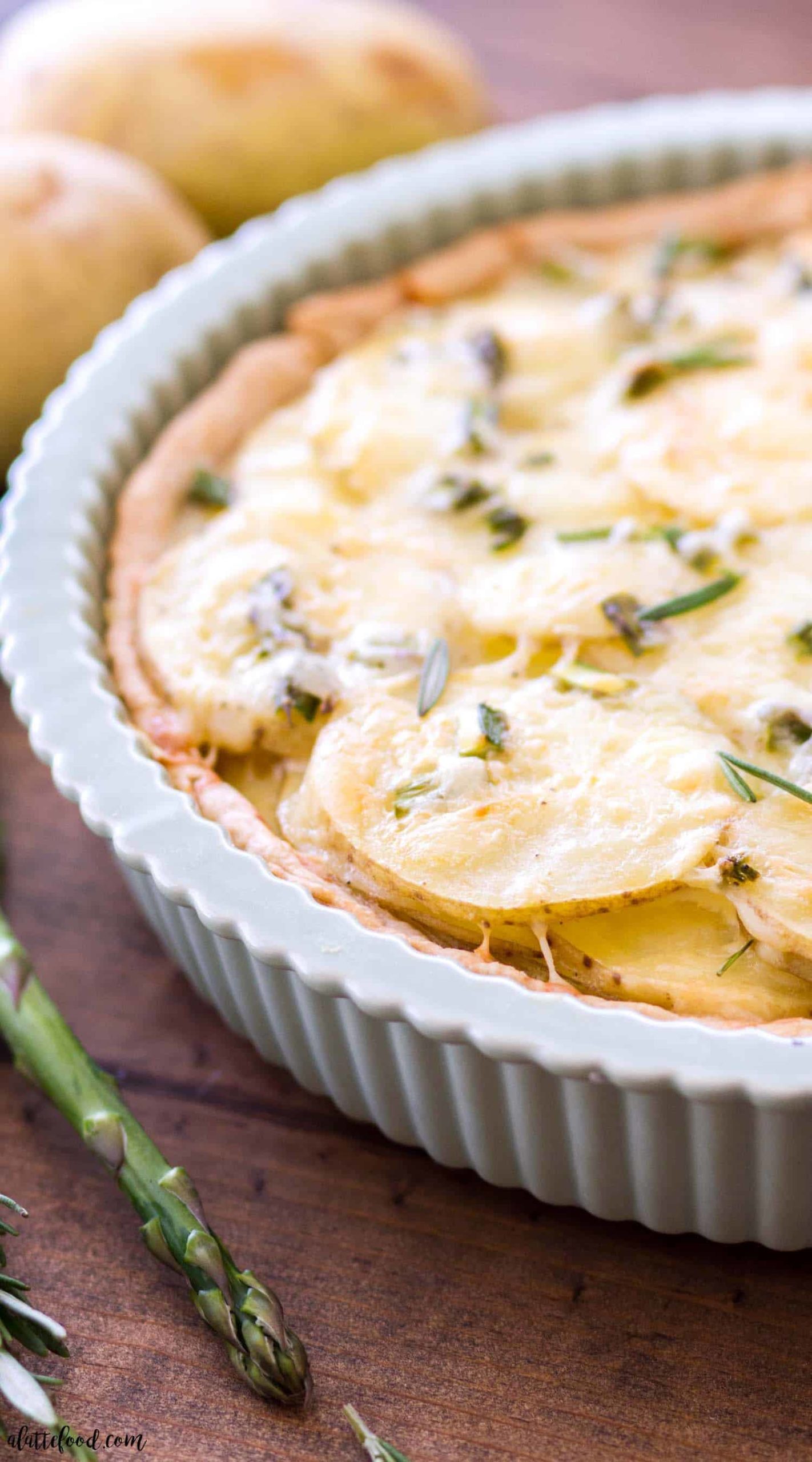 Potato Tart Recipe | Cheesy Asparagus Potato Tart