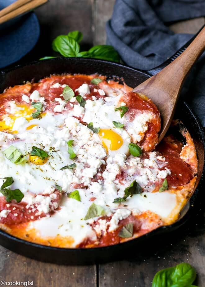 Potato Recipes | Potatoes with Tomato Sauce Feta and Eggs