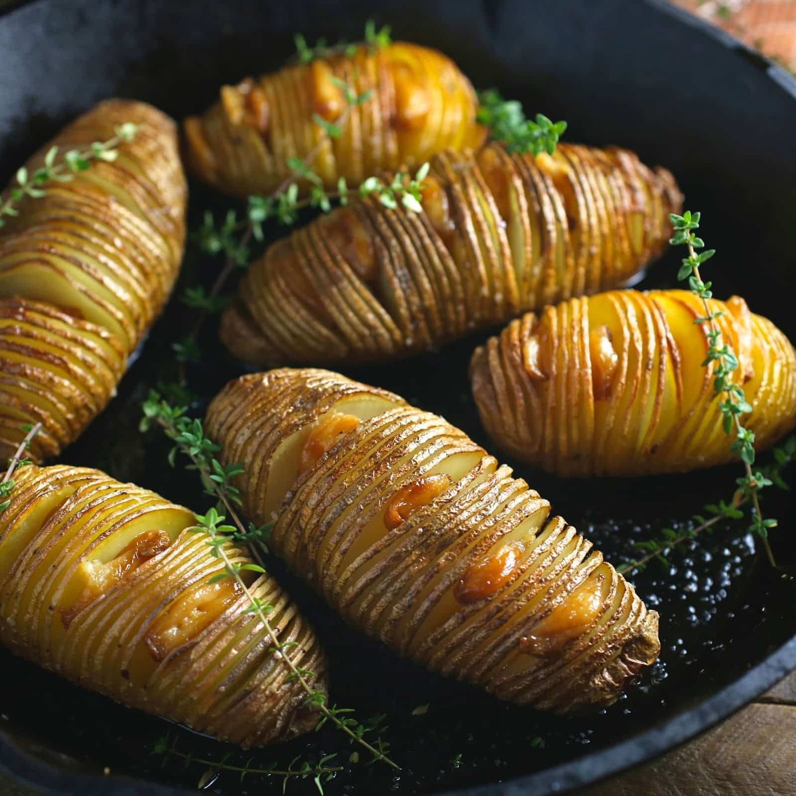 Hasselback Potatoes and Garlic Confit