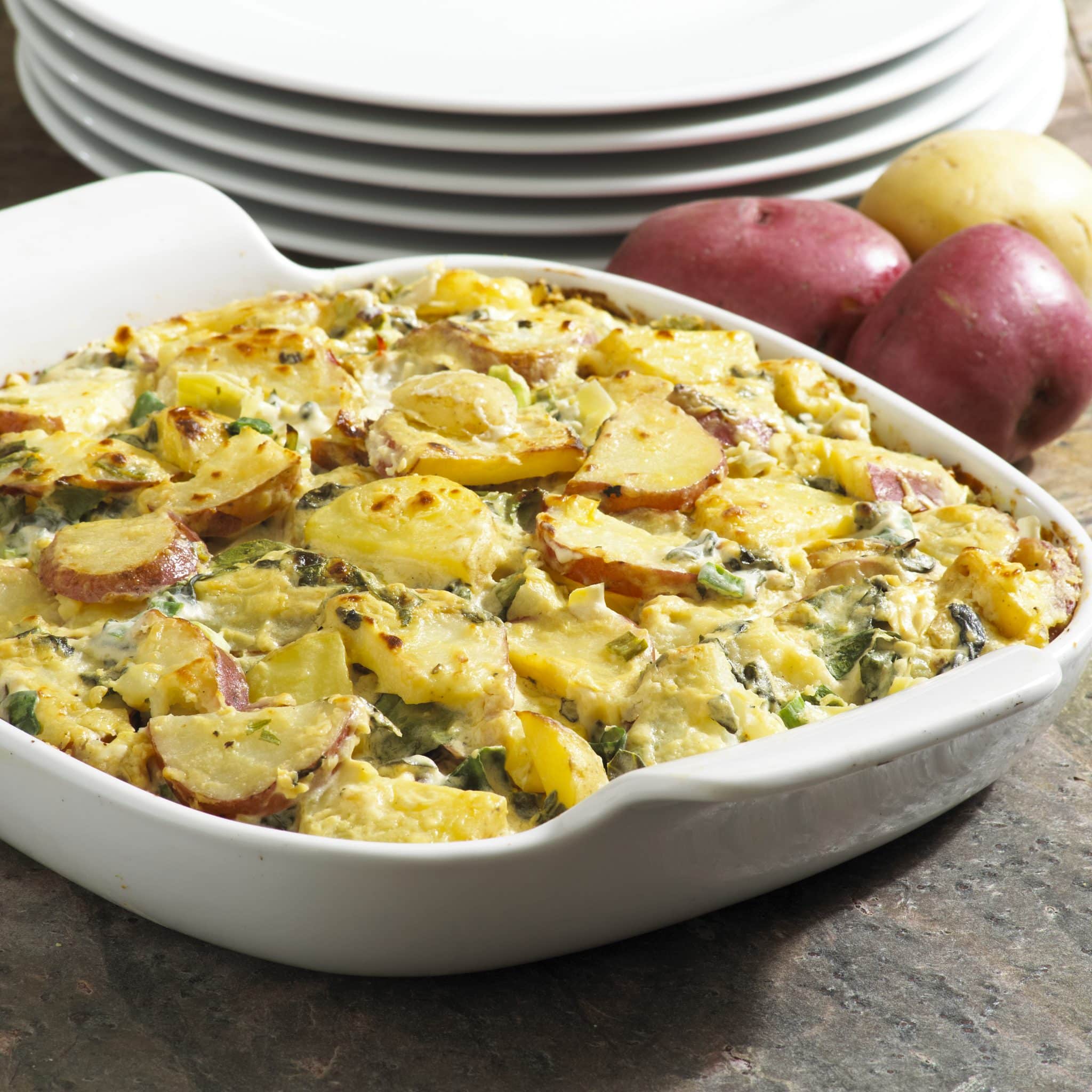 Spinach And Artichoke Heart Two Potato Casserole 9113