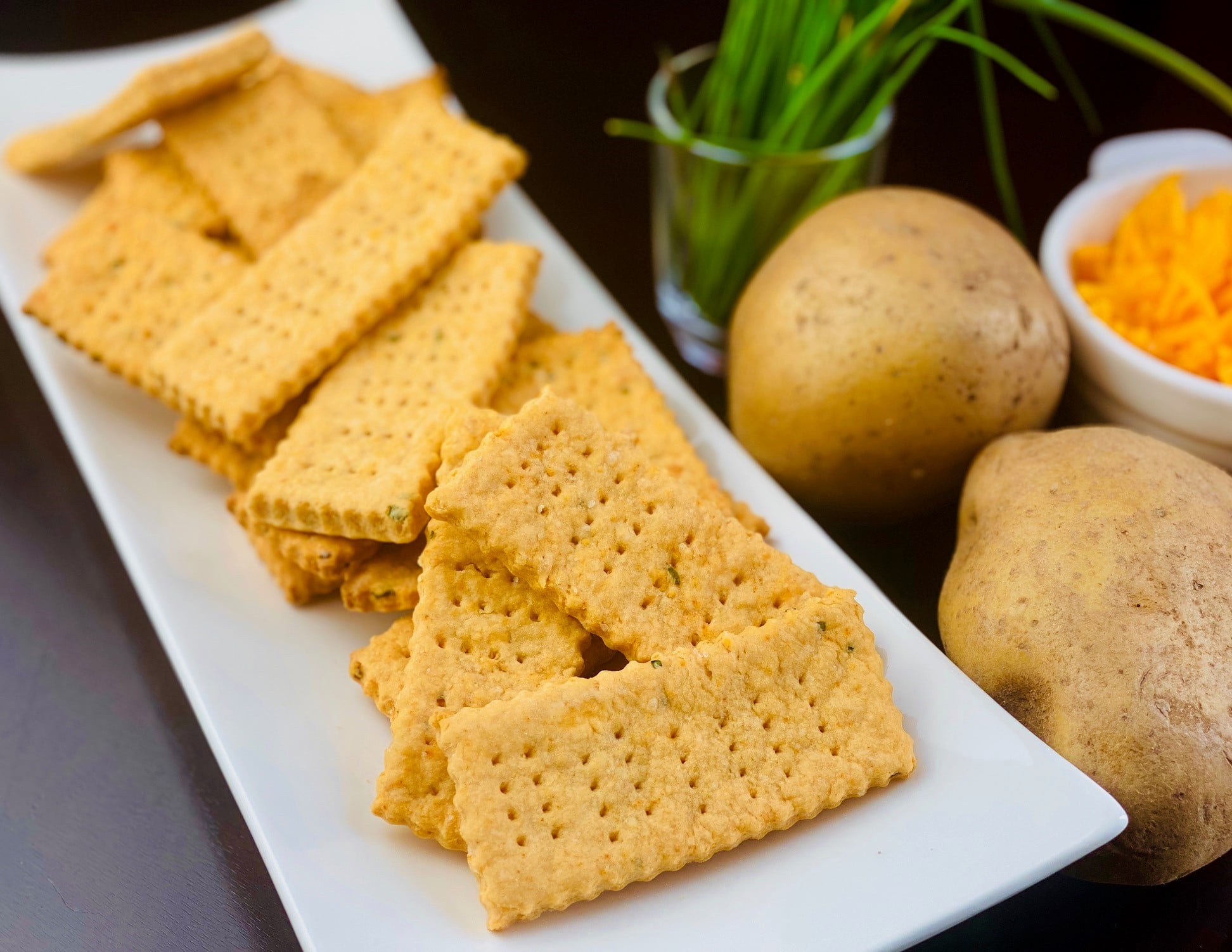 Cheddar, Chive, Potato Crackers | Cracker Recipe | Potato Recipes