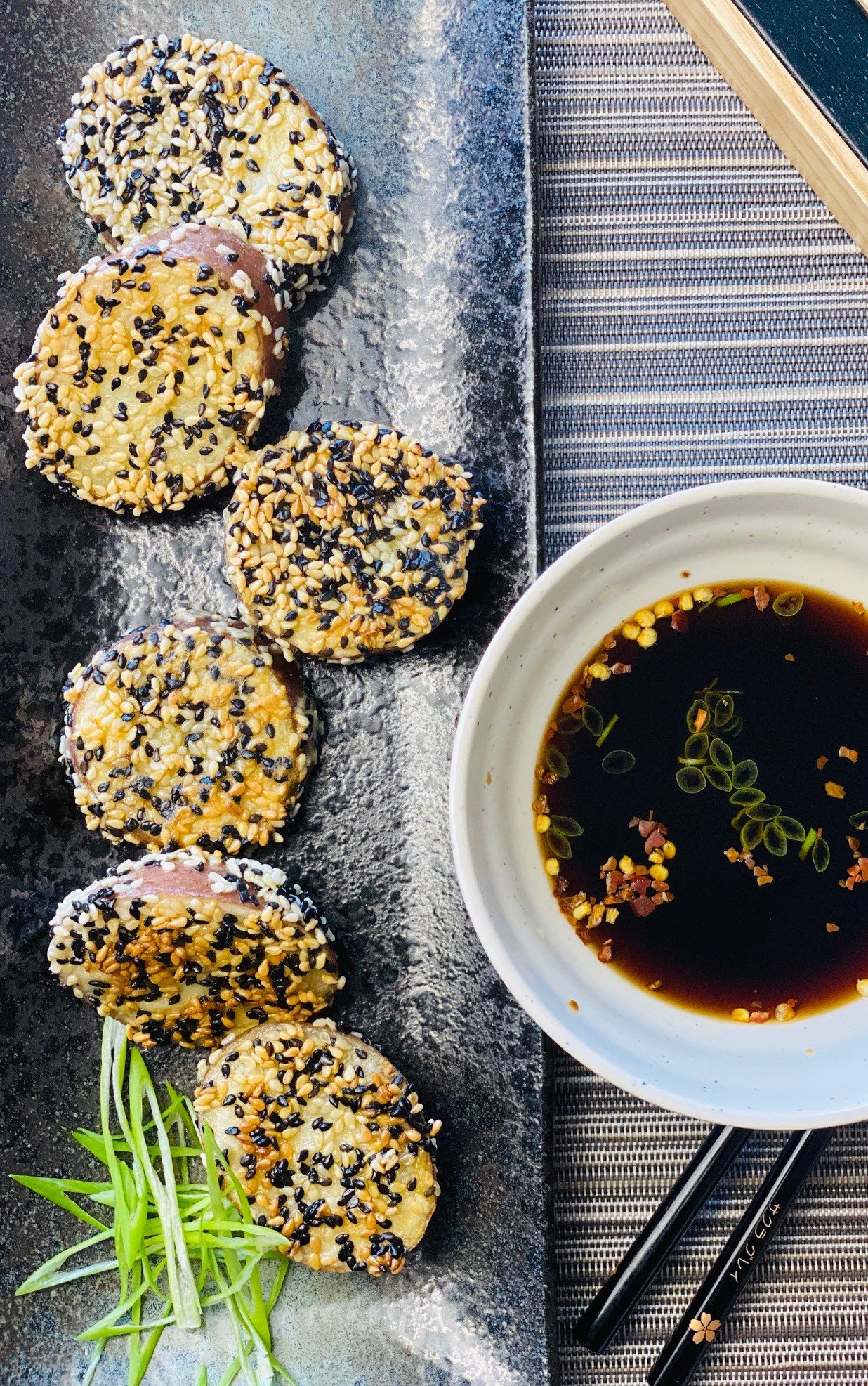 Air Fryer Sesame Crusted Potatoes with Chili Ponzu | Air Fryer Recipes