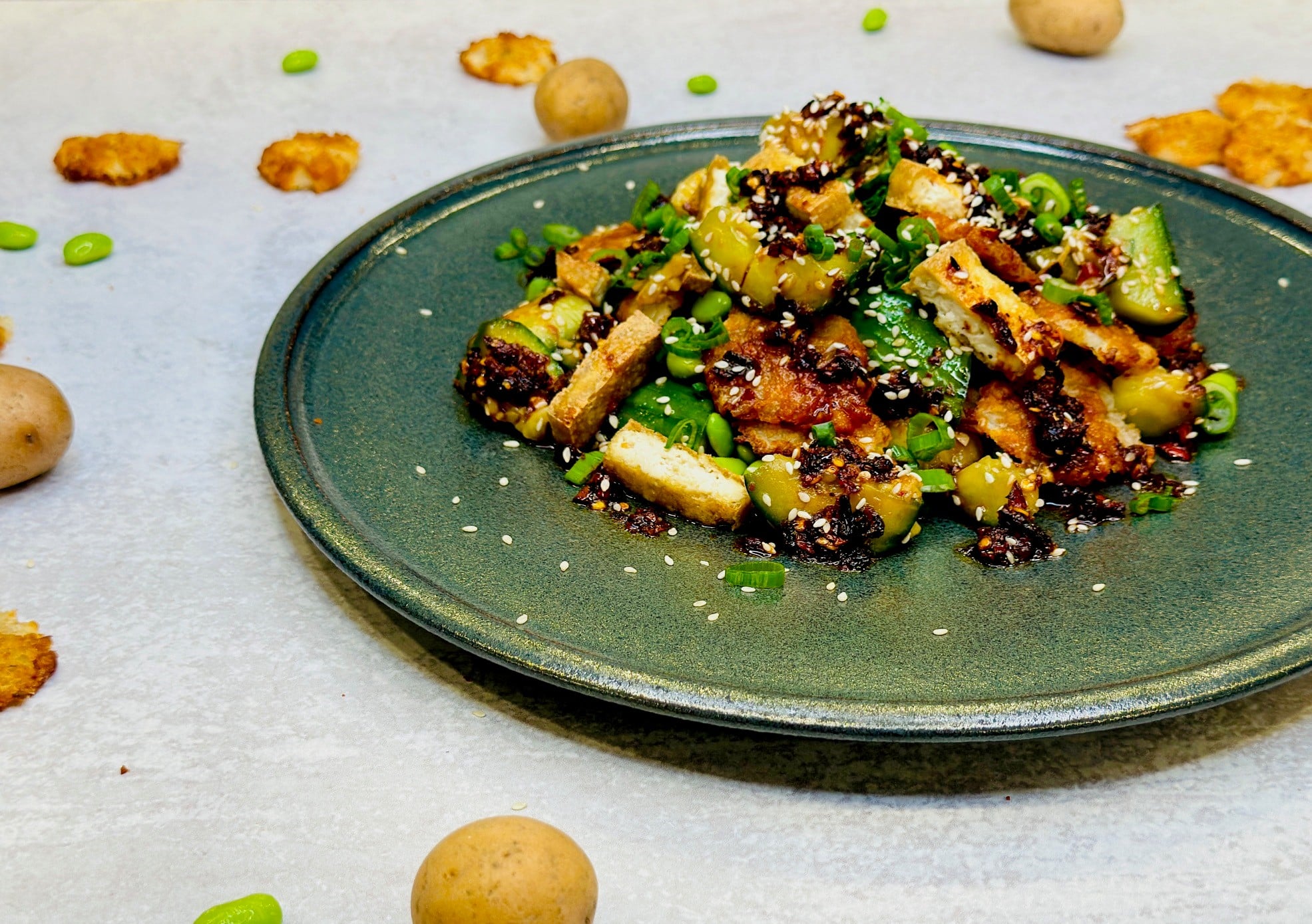 Asian Inspired Crispy Potato Salad - Potato Goodness