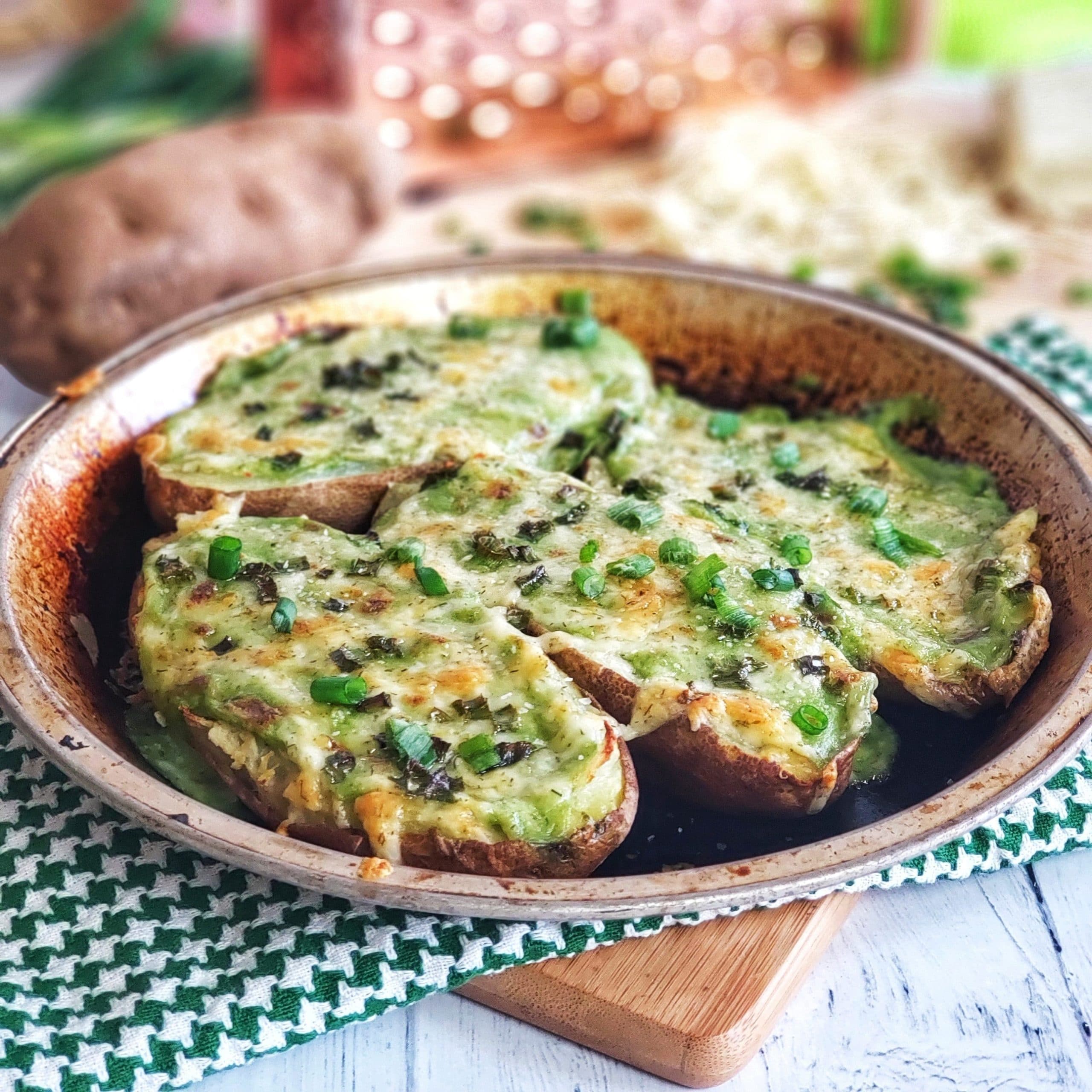Green Veggie Twice Baked Potatoes | Twice Baked Potato
