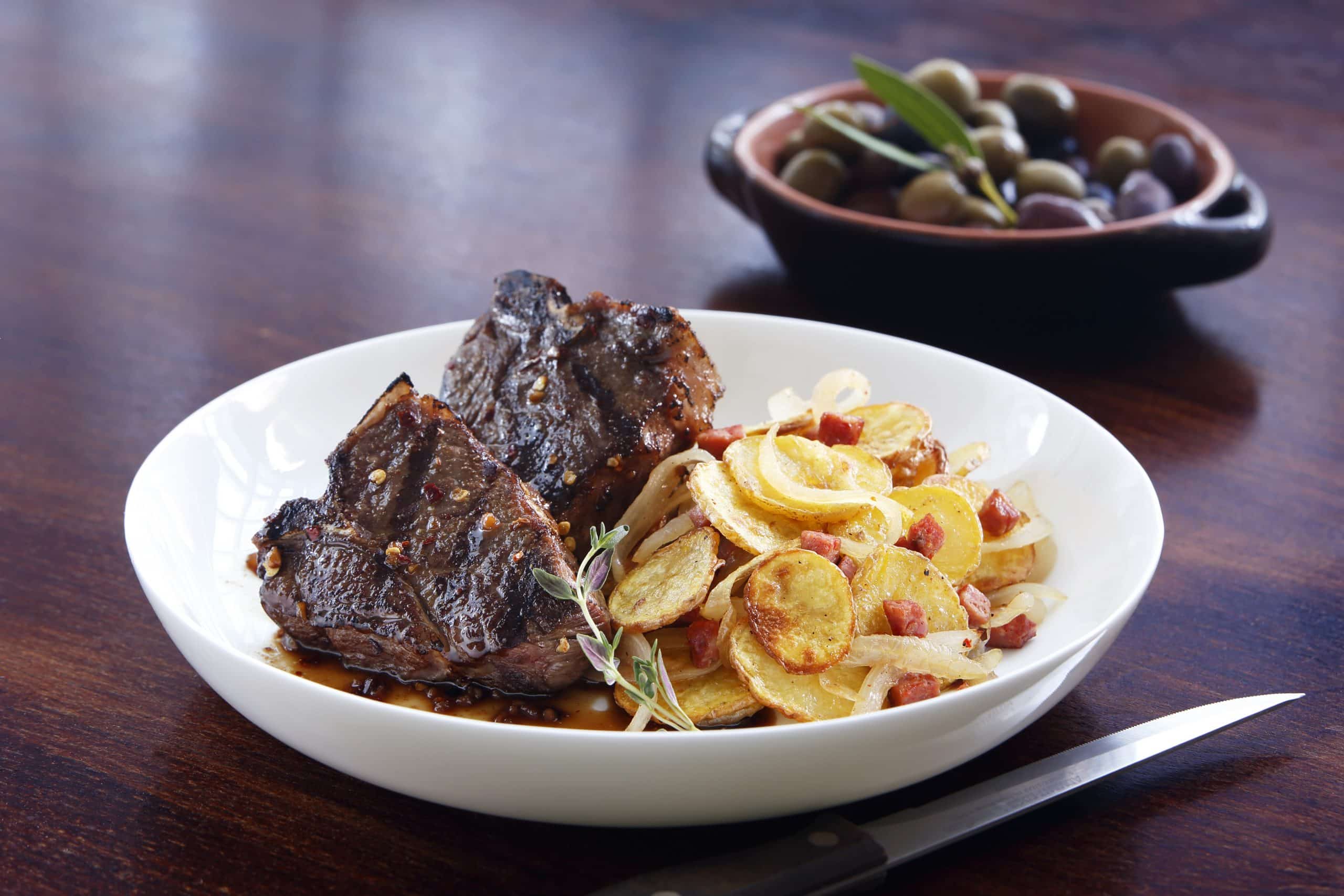 Potato Recipes | Grilled Moorish Lamb Chops with Warm Potato Salad