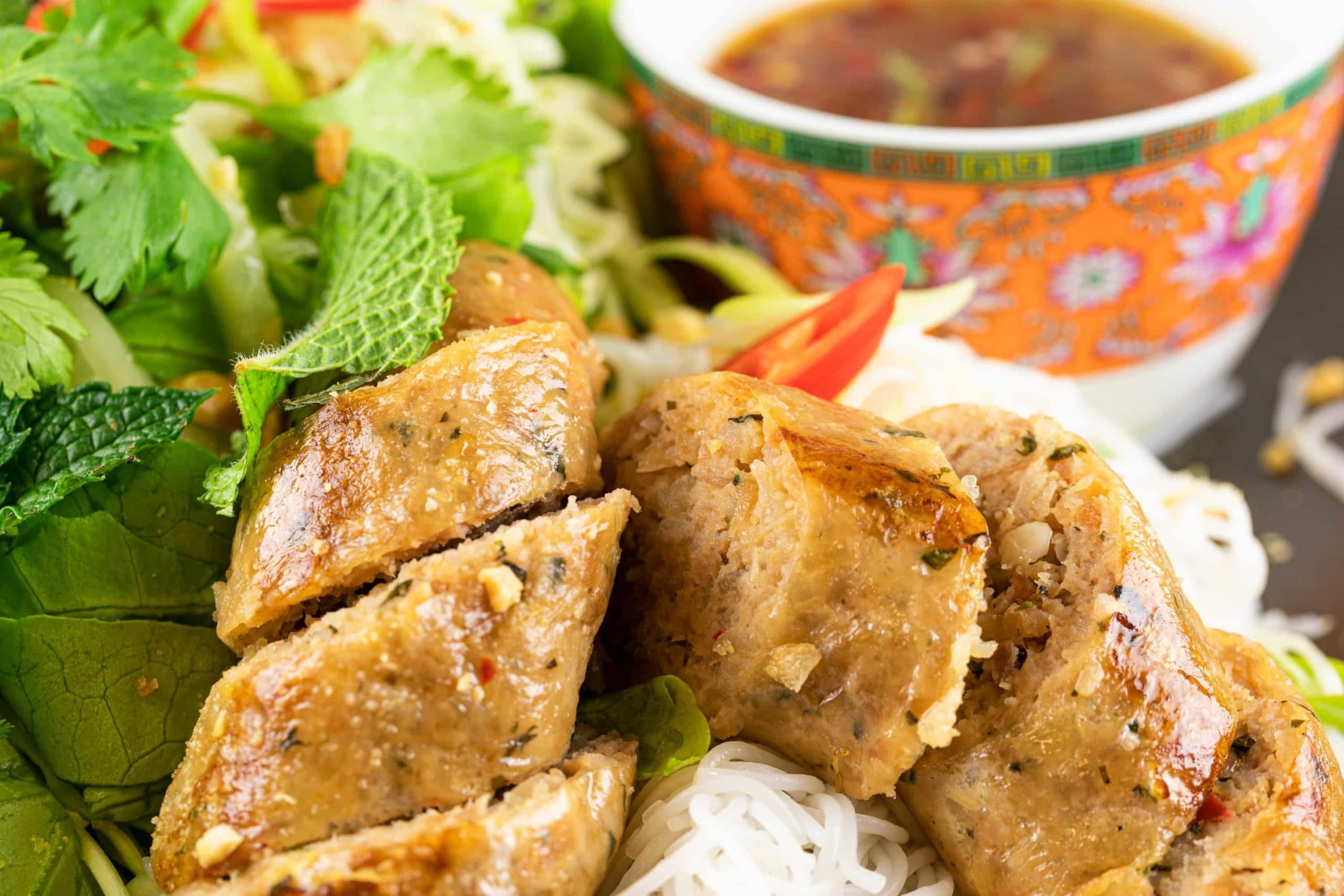Thai Recipes | Potato Sausage | Ground Pork | Nuoc Cham Dressing