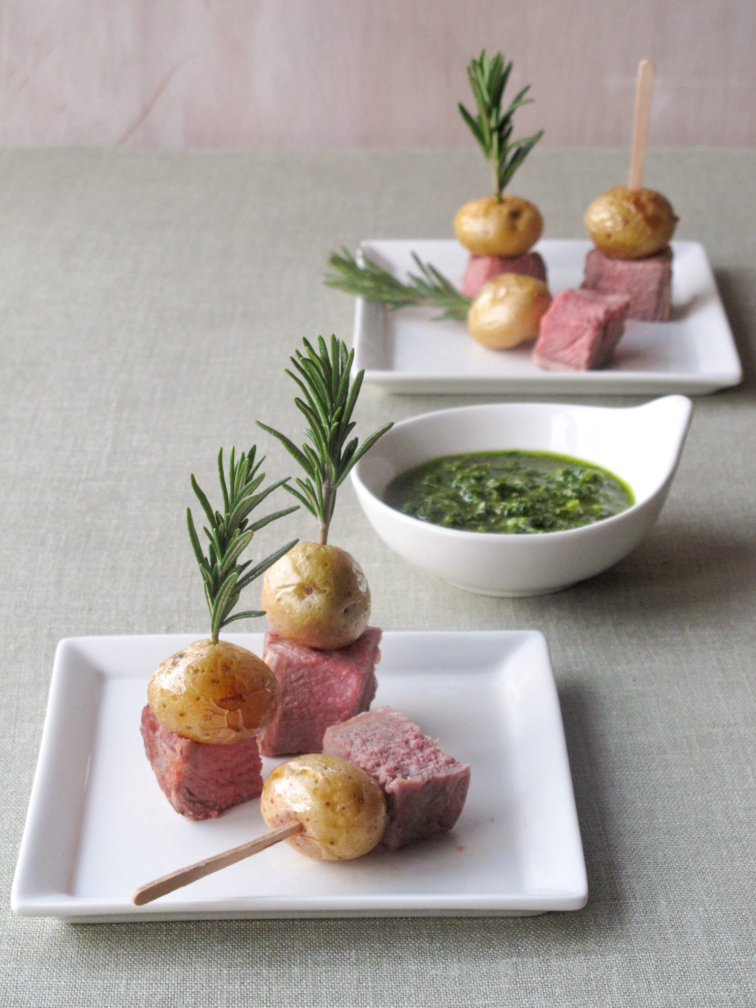 Lamb and Potato Skewers with Italian Salsa Verde | Potato Recipes