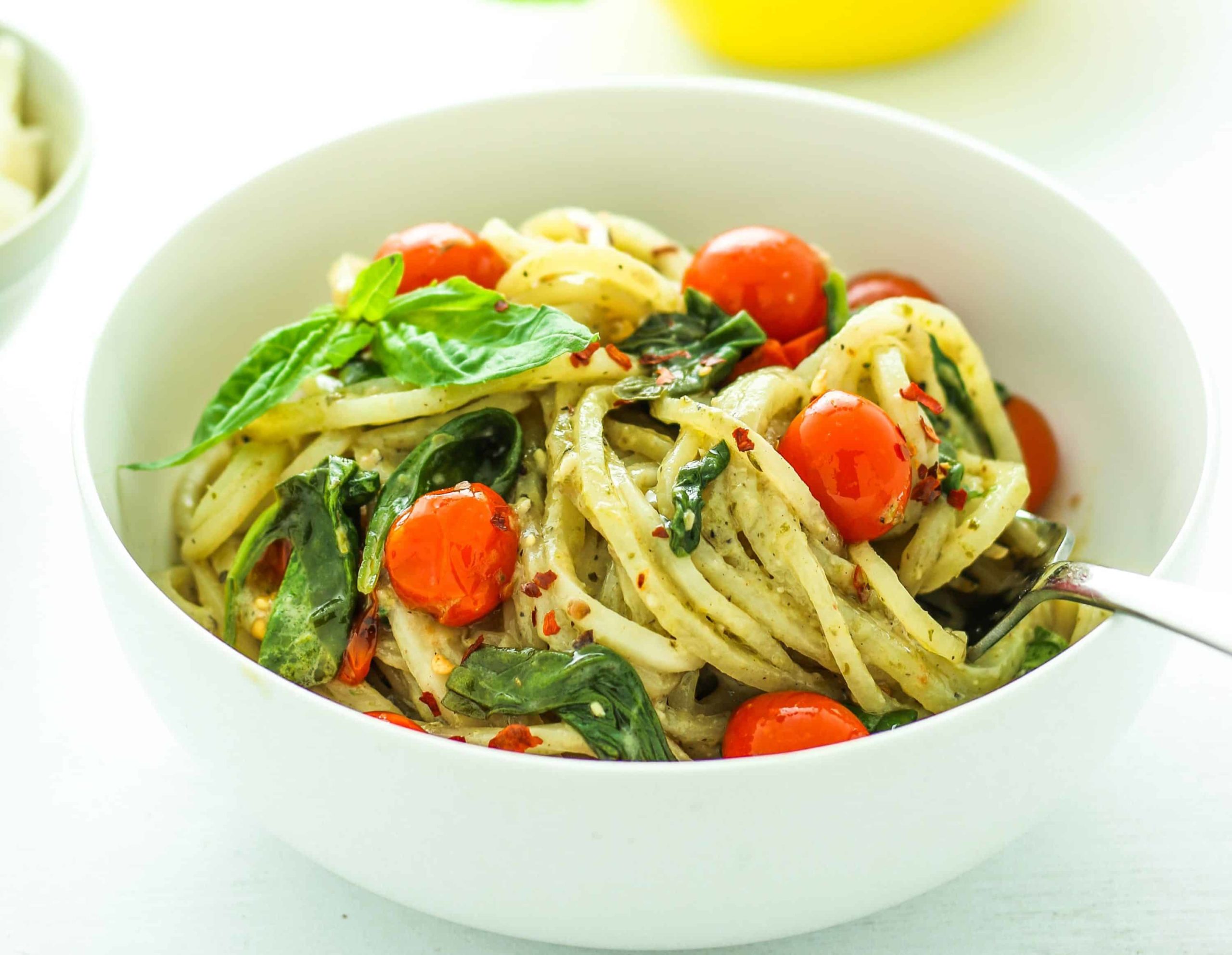 Creamy Pesto Potato Noodles Pesto Recipes Potato Recipes