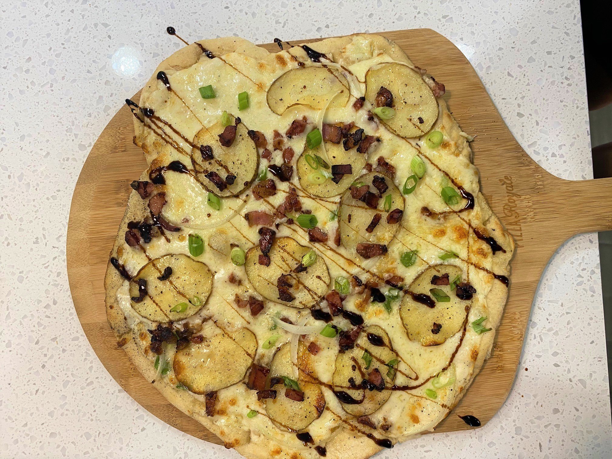 Pancetta Potato Pizza Potato Pizza Recipe Potato Recipe