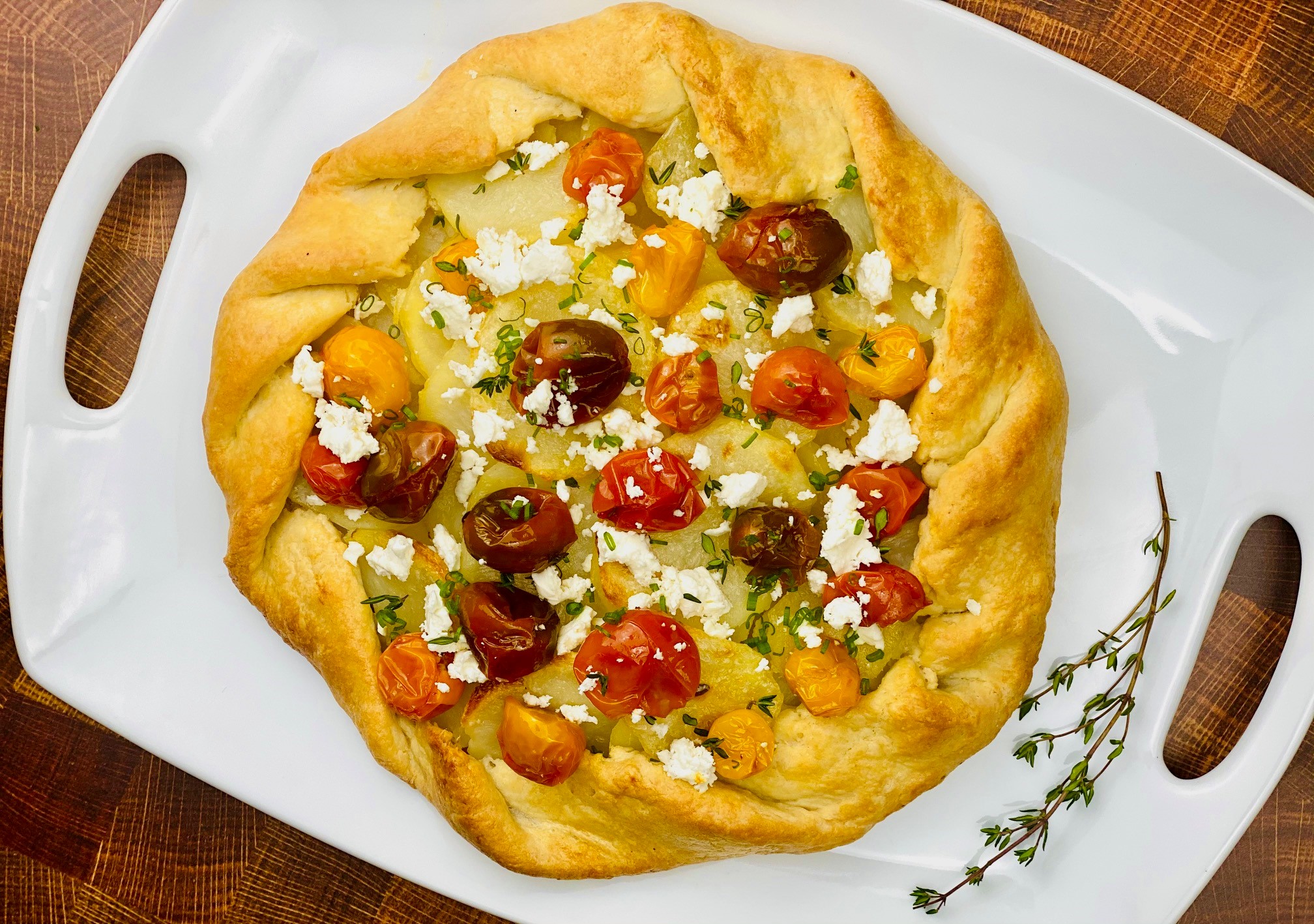 Potato Tart with Roasted Tomatoes and Feta | Potato Tart Recipe