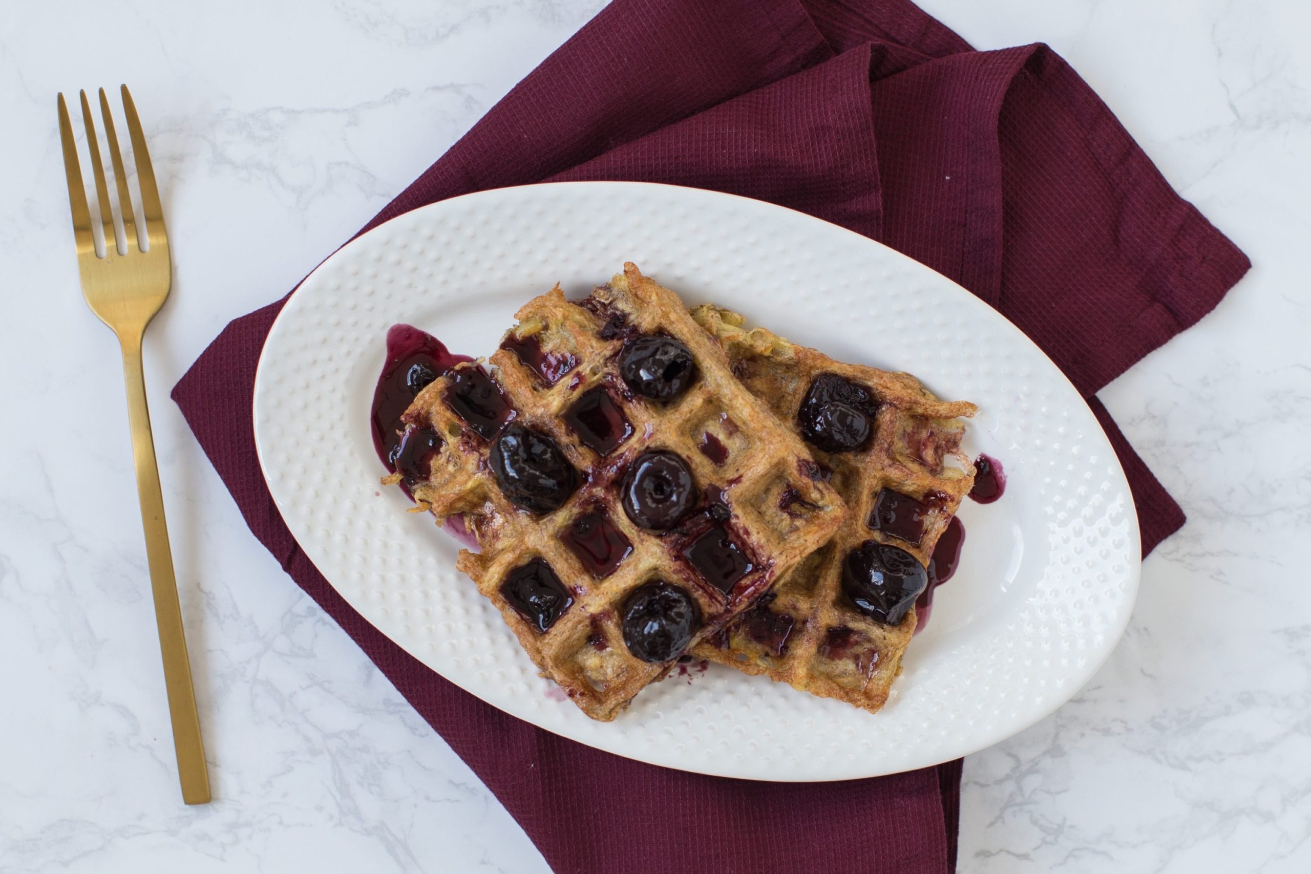 Hash Brown Recipe | Hash Brown Waffles with Tart Cherry Syrup
