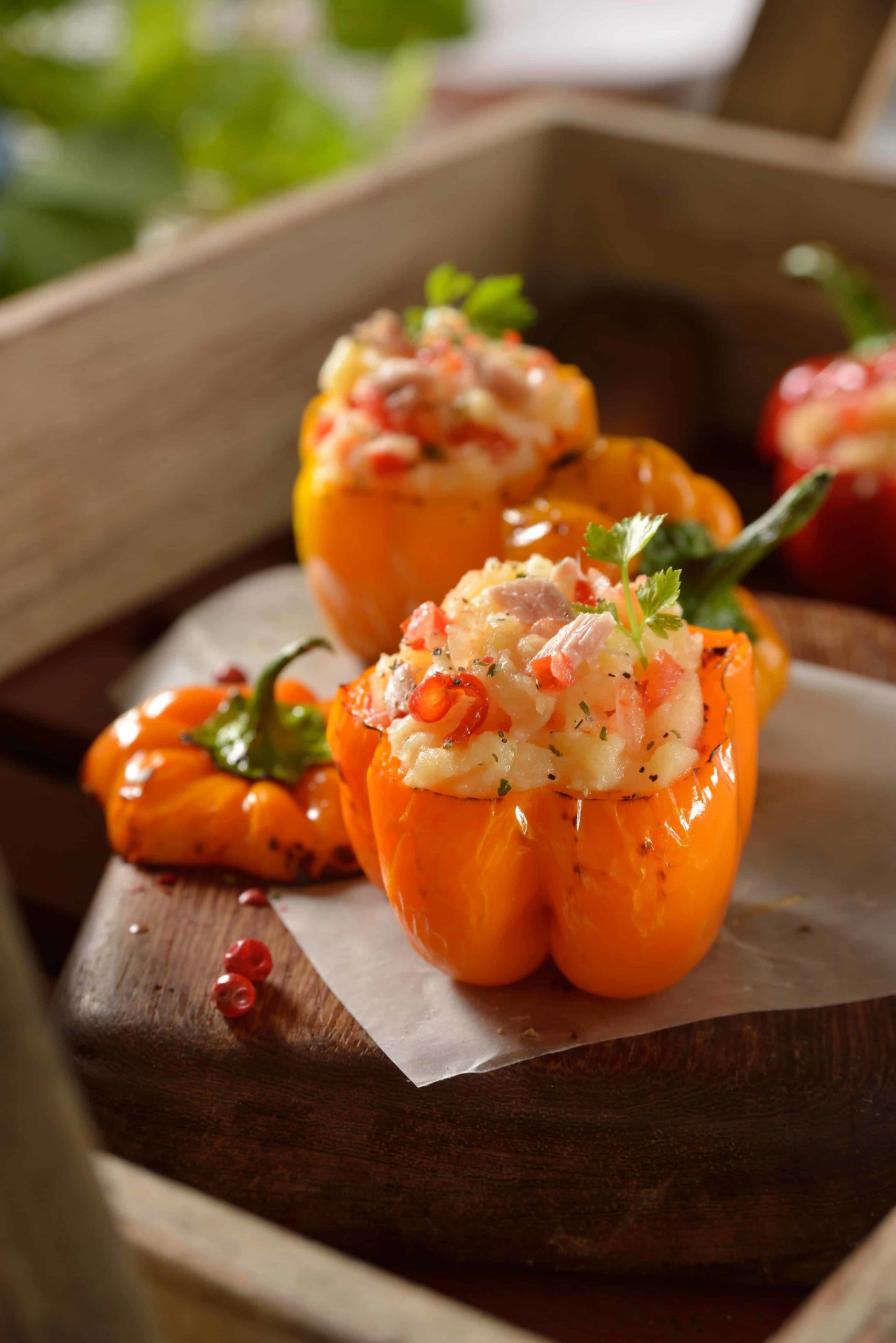 Stuffed Pepper Recipes | Red peppers stuffed with codfish and potatoes