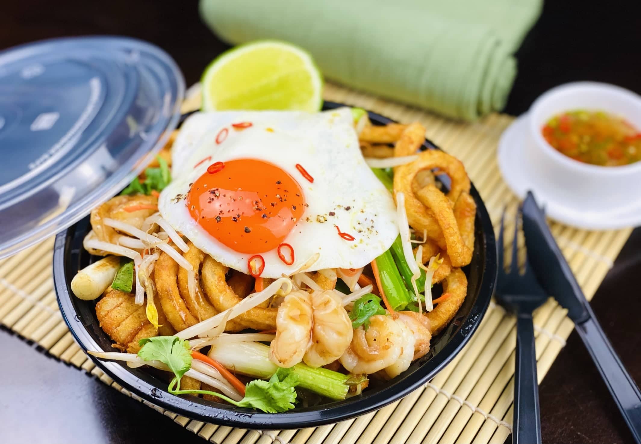 Shrimp Pad Thai Loaded Curly Fries | Pad Thai | Loaded Fries