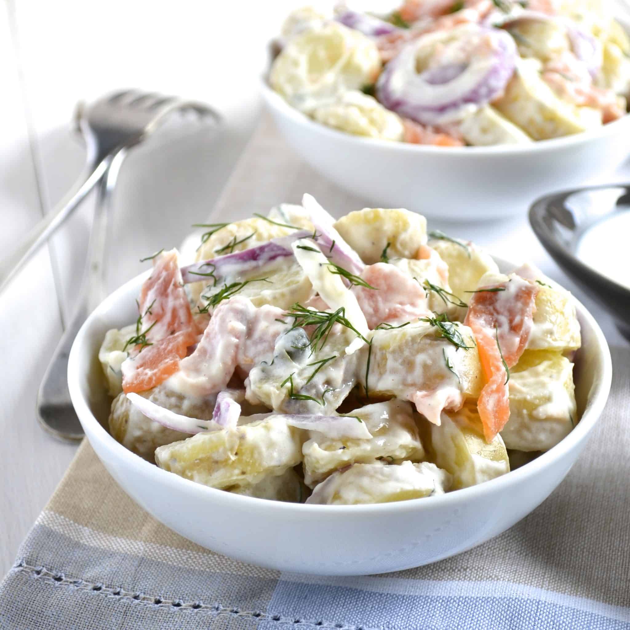 Potato Recipes | Smoked Salmon Potato Salad with a Creamy Dill Dressing