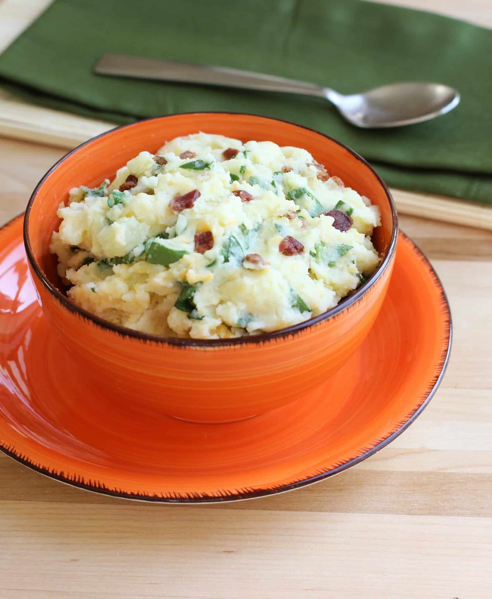 Mashed Potatoes Bacon | Quick Easy Spinach Bacon Mashed Potatoes
