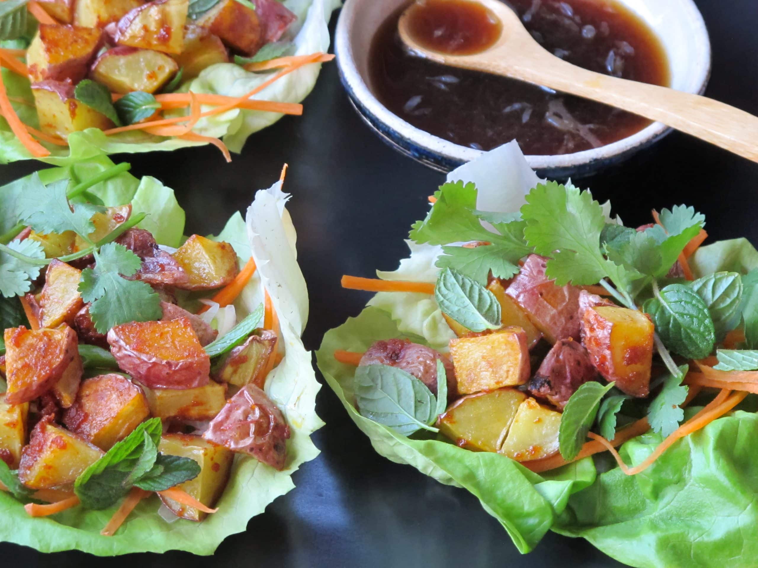 Potato Recipes | Thai Lettuce Cups with Red Curry Potatoes