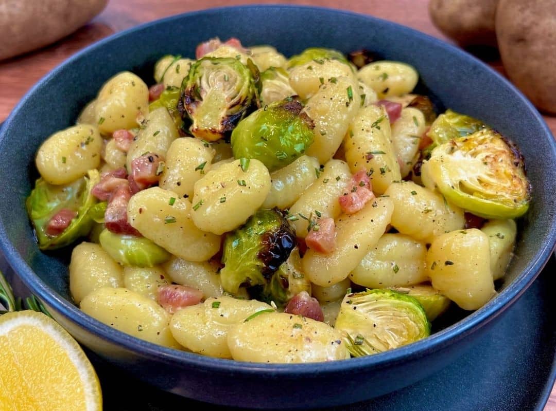 Potato Gnocchi With Roasted Brussels Sprouts - Potato Goodness